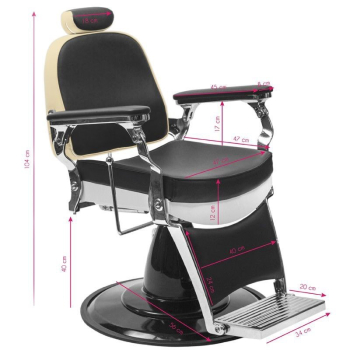 GABBIANO FOTEL BARBERSKI FREDERICO CZARNY